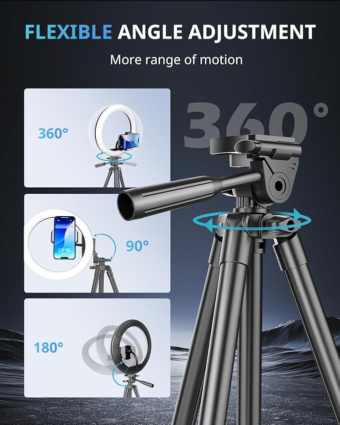 UBeesize 12" RGB Ring Light with 50" Tripod Stand & Phone Holder, Dimmable Selfie Light for TikTok, YouTube, Live Streaming & Photography