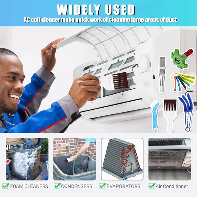 6 Pcs Air Conditioner Fin Comb Cleaner Set, Ac Fin Comb Straightener Tool - Image 6
