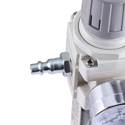 3/8 Inch NPT Compressed Air Filter Regulator Lubricator Combo, Water Oil Trap - Image 4