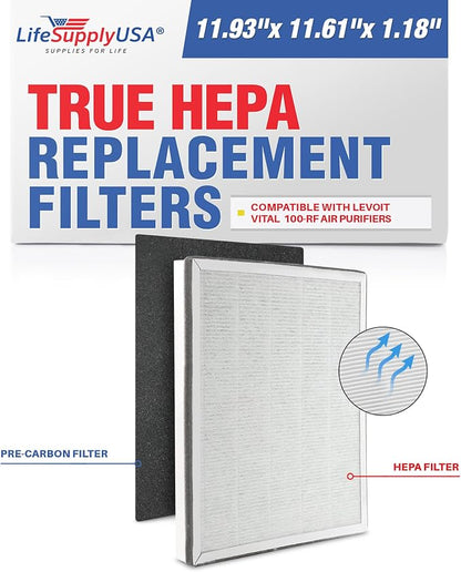 Vital 100-RF True HEPA Filter Set Compatible by LifeSupplyUSA