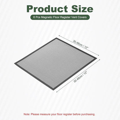 YOKIVE 6 Pcs Magnetic Floor Vent Covers, Floor Register Cover PVC Mesh Air Vent - Image 2