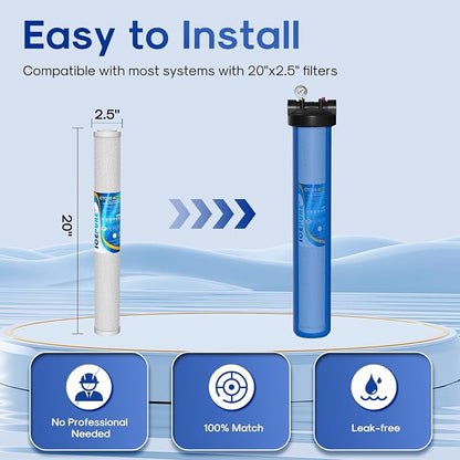 ICEPURE 1 Micron 20" x 2.5" Whole House CTO Carbon Sediment Water Filter - Image 6