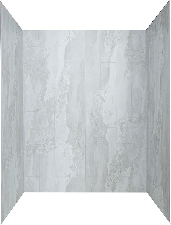 Palisade 78in x 60in x 30in Waterproof Vinyl Shower Surround Kit with Accessories in Urban Fjord