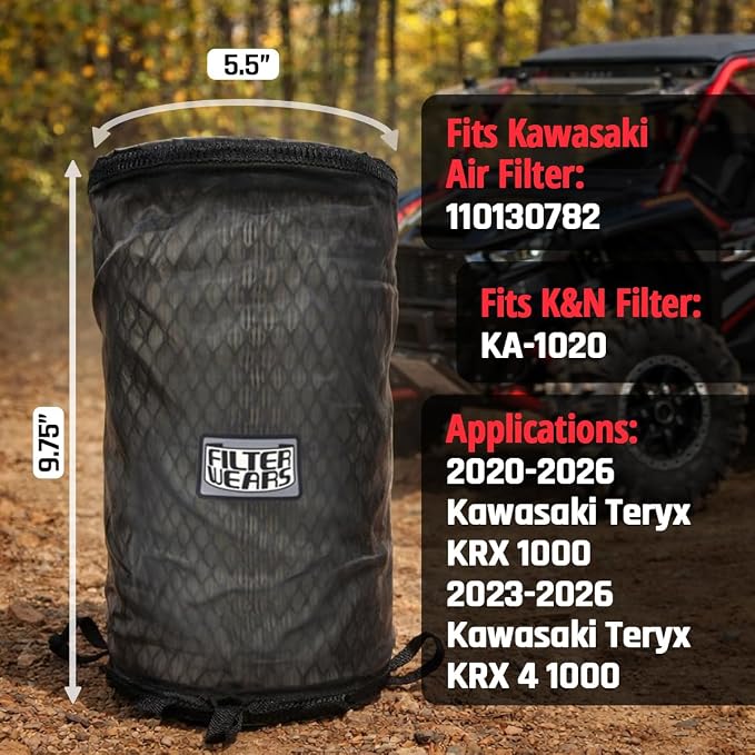 FILTERWEARS Pre-Filter F348K For K&N Air Filter KA-1020 Kawasaki Teryx KRX 1000 - Image 3