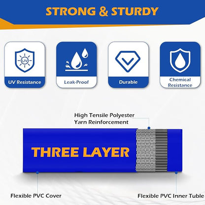 2" x 100 ft Discharge Hose for Swimming Pools, Heavy Duty PVC Lay Flat Water - Image 4