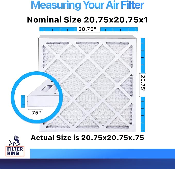 Filter King Air Filters 20.75x20.75x1 | 12-PACK | MERV 8 HVAC Pleated AC - Image 2