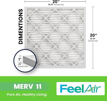20x20x1 Air Filter – 6 Pack, MERV 11 Pleated HVAC & Furnace Filter, - Image 2