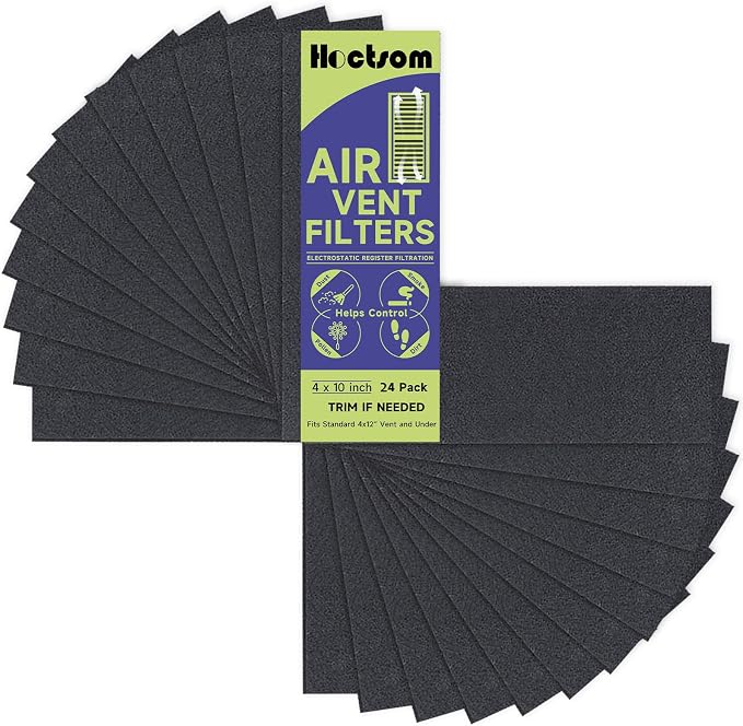 24-Pack Air Vent Filter 4 x 10 Inch Activated Charcoal, Air Vent Floor Heater by Hoctsom