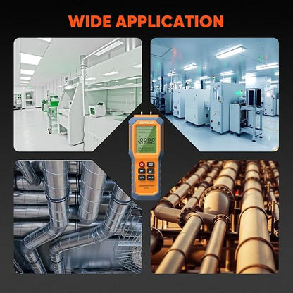Handheld Manometer with Backlit, Dual-Port HVAC Digital Manometer Gas Pressure - Image 5