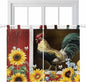 Chicken Sunflowers Kitchen Curtains 45 Inch Length, Short Cafe Window Curtains by Unknown