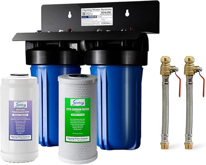 iSpring WGB21B-DS+AHPF12MNPT16X2 2-Stage Whole House Water Filtration System by iSpring
