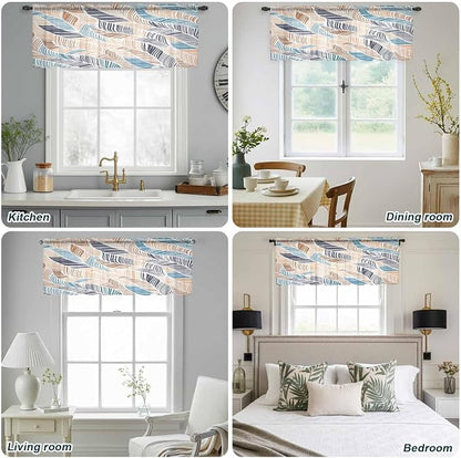Abstract Stripes Sheer Valance Curtains - Image 9