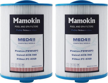 PWW50 Spa Filter, Replaces 6CH-940，Filbur FC-0359, Waterway Front Access Skimmer by Mamokin