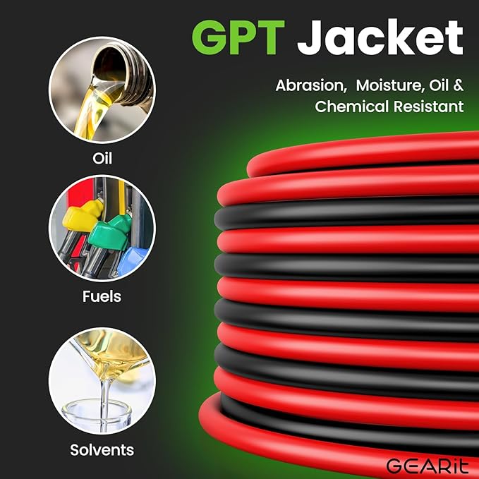 GEARit 20 Gauge Wire (500ft - Black/Red) GPT Automotive Primary Bonded Wire - Copper 2 Conductor CCA - for Car Audio, Speaker, Trailer Harness, Electrical - 500 Feet Total 20ga awg