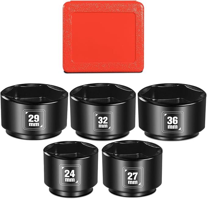 BLACKROBOT 5 Pieces 3/8” Drive Low Profile Oil Filter Socket Set, Metric Size by BLACKROBOT
