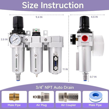 3/4" NPT Industrial Grade Auto Drain Air Dryer - Image 7
