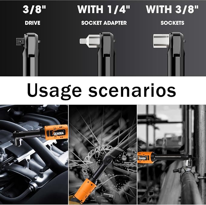 3/8" Cordless Electric Ratchet Wrench Set, 18V Power Ratchet Tool Kit - Image 4