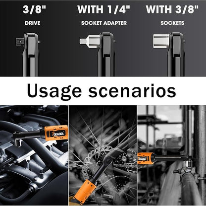 3/8" Cordless Electric Ratchet Wrench Set, 18V Power Ratchet Tool Kit - Image 4