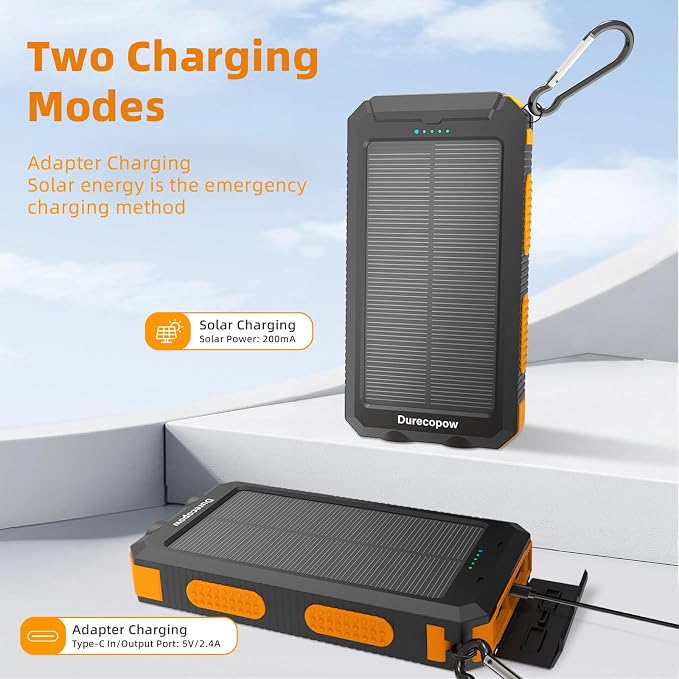 Solar Charger Power Bank 20, Portable Charger, 4 Cables 3 Ports Fast Charging - Image 3