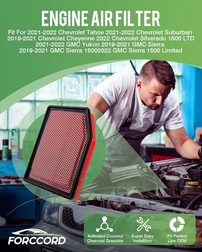 Cabin+Engine Air Filter Fit for Silverado 1500; Sierra 1500; Suburban; Tahoe - Image 3
