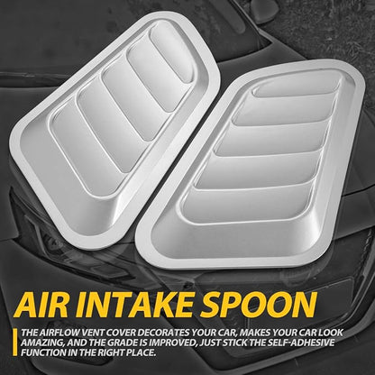 KaTur 1 Pair Universal Car ABS Decorative Air Flow Intake Scoop Turbo Bonnet - Image 2