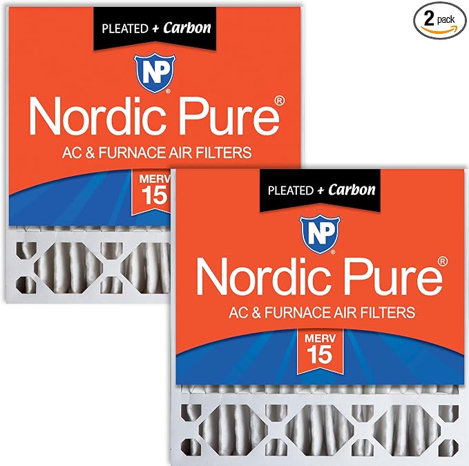 Nordic Pure 20x20x5 Honeywell Replacement Furnace Filters MERV 15 Plus Carbon 2 by NordicPure