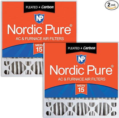 Nordic Pure 20x20x5 Honeywell Replacement Furnace Filters MERV 15 Plus Carbon 2 by NordicPure