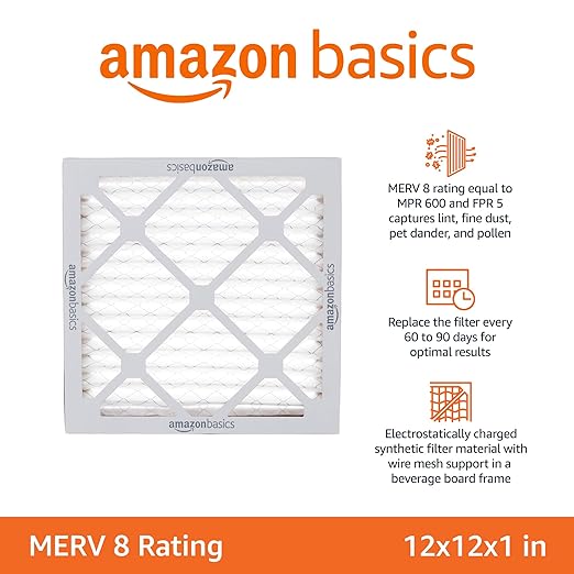 Amazon Basics 12x12x1 Air Filter 6 Pack, MERV 8 AC Furnace Filters - Image 2