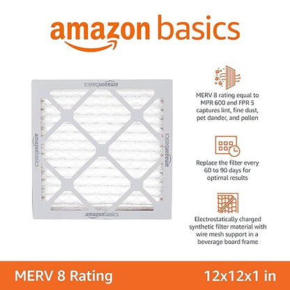 Amazon Basics 12x12x1 Air Filter 6 Pack, MERV 8 AC Furnace Filters - Image 2