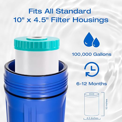 H&G Lifestyles 10" x 4.5 Water Descaler, Anti Scale Phosphate Filter Saltless - Image 4