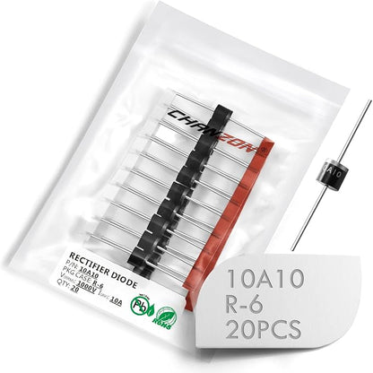 Chanzon 10A10 Rectifier Diode 10A 1000V R-6 Axial 10 Amp 1000 Volt Electronic - Image 5