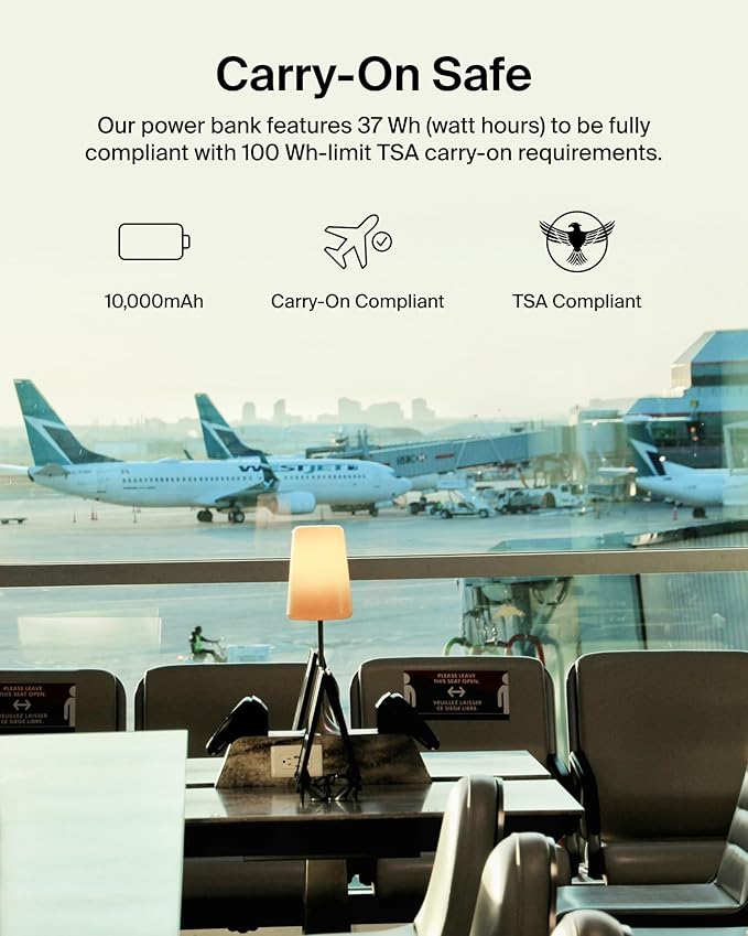Belkin Portable Charger, Power Bank 10000 mAh w/Integrated Cable - 20W Fast Charge USB-C Power Delivery, iPhone Charger - Apple iPhone 17, Air, Pro, Pro Max, iPad, Samsung Galaxy S25, & More - Black