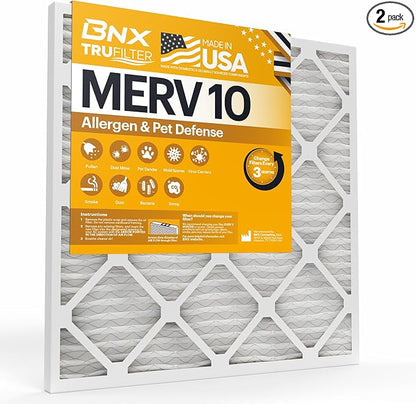 BNX TruFilter 12x12x1 MERV 10 AC Furnace Air Filter by BNX