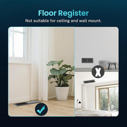 Floor Register 4 x 10 Inch, HG Power 2 Pack Heavy Duty Floor Vent Covers - Image 9