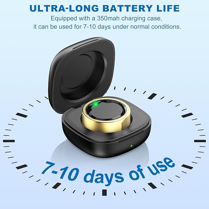 SEEKZERO Smart Ring for Women Men - Titanium Health Fitness Tracker Ring with Heart Rate, Step Counting, Calories, Sleep & Stress Monitor for iPhone and Android, No Subscription Fee (Rose Gold, 8)