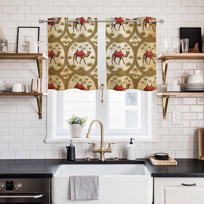2 Panel Kitchen Cafe Curtains, Window Decor Tier Curtains - Image 2
