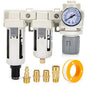 Air Pressure Regulator 3/8 NPT Auto Drain and Semi-Auto Drain Double Air Filters by GDLIN