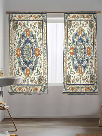 Sheer Curtains 63 Inch Length, Southwest Farmhouse Semi Sheer Curtains Light - Image 5