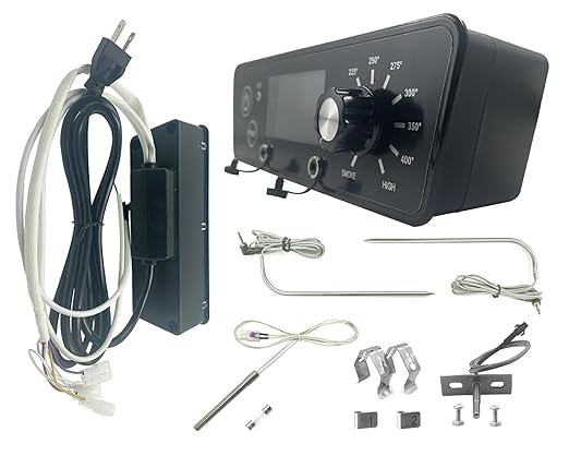 Meatender Digital Trapezoid Control Panel Kit Replacement for Pit Boss Copperhead Series 3/4/5/7 Wood Pellet Vertical Smoker,Come with 1 Ignitor,1 Grill Probe and 2 Meat Probes