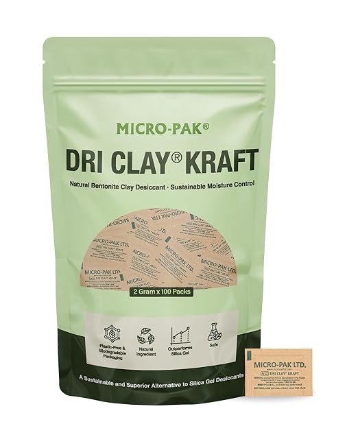 Micro-Pak Dri Clay Kraft, Highest Moisture Absorption Desiccant Packs, Silica by Micro-Pak