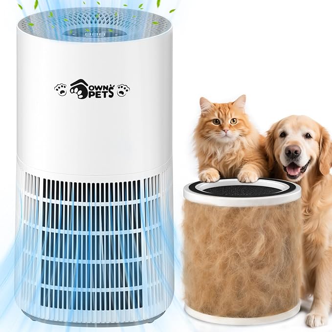 Ownpets Pet Air Purifier for Large Room up to 2620 ft², 5-in-1 Washable Filter by Ownpets