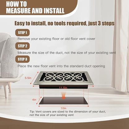 Floor Vents Register Decorative Floor Vent - Image 6