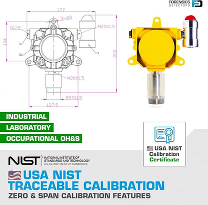 Hydrogen Gas Detector for Battery Room Monitoring by Forensics | Wall Mount - Image 3