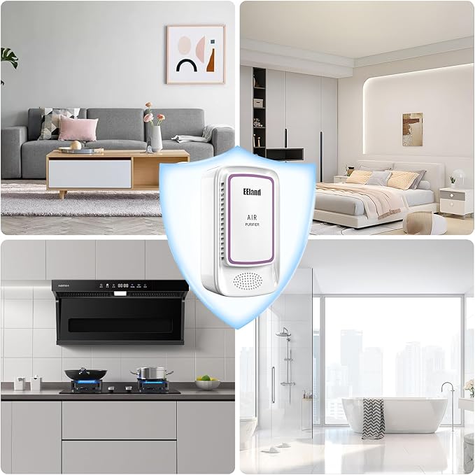 Cat Litter Deodorizer Plug in (4 Pack) - Ozone-Free Negative Ion Air Purifier for Litter Box, Compact Odor Eliminator for Strong Pet Odors, Quiet Air Freshener for Home, Bedroom, Kitchen