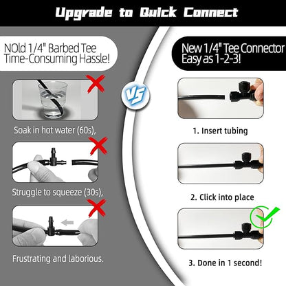 45 Pack Quick Connect 1/4" Drip Tubing Irrigation Fittings Kit Universal 1/4'' - Image 3