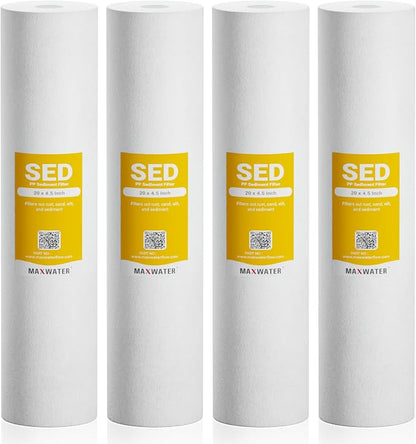 Max Water 10 Micron 20 x 4.5 Sediment Filter 20 inch Whole House BB Water by MaxWater