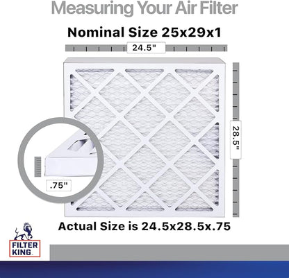 Filter King 25x29x1 Air Filter | 4-PACK | Carbon MERV 8 HVAC Pleated A/C - Image 2