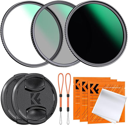 K&F CONCEPT 52mm CPL MCUV ND1000 Lens Filter 2 Lens Caps Kits Waterproof by KFCONCEPT