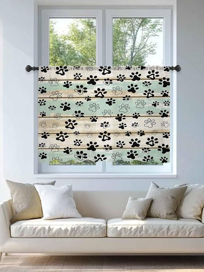 Sheer Curtains 54 Inch Length, Sage Green Beige Farmhouse Semi Sheer Curtains - Image 4