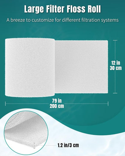 Pawfly 79 x 12 Inch White Cuttable Aquarium Filter Pad, 2 Inch Thick High - Image 3